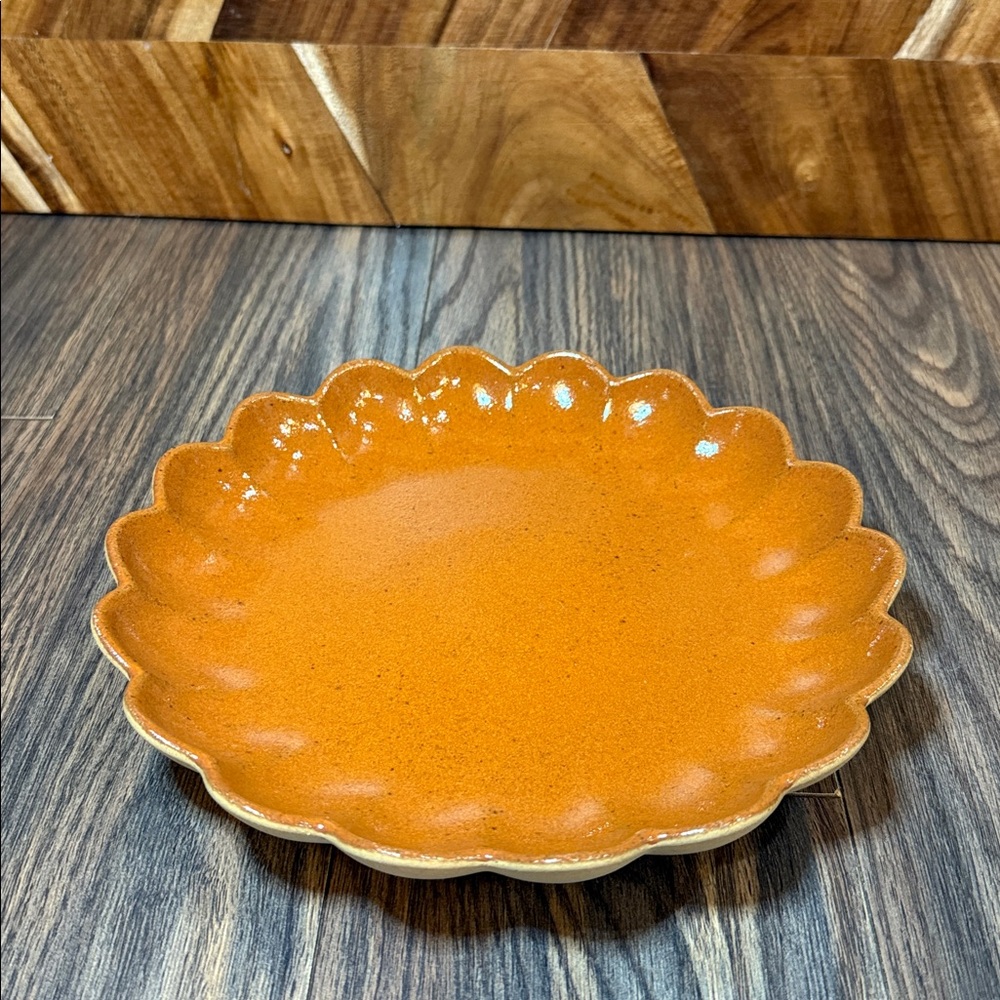 Costa Nova Stoneware Orange Scalloped Plate